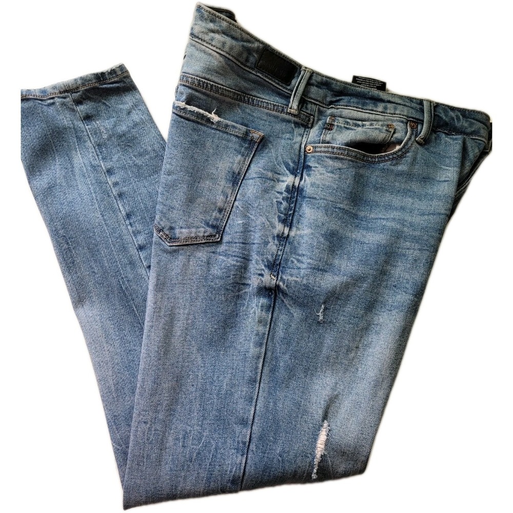DEAR JOHN Aiden Jeans Women's Mid Rise Ankle Slim Comfort Stretch Distressed